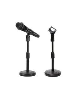 Buy Adjustable Desk Microphone Stand Mic Holder Black in UAE