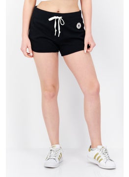 Buy Women Sportswear Fit Brand Logo Trainings Shorts, Black in UAE