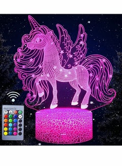 Buy Unicorn Night Light for Kids, 3D LED Night Light 16 Colors with Remote Control, Unicorn Decorative Night Light for Bedroom Bedside, Kids Room, Desk Ornament, Gift for Girls in Saudi Arabia