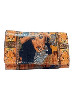 Buy Women's book and wallet, size 20*10 cm, leather wallet for women and girls for money, cards and mobile phones in various Pharaonic shapes, design No. 17 in Egypt