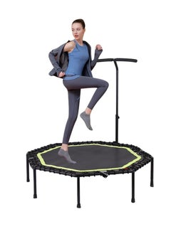 Buy COOLBABY 51 Inch Quiet Mini Trampoline with Adjustable Handles Fitness Trampoline Bungee Jumping Cardio Trainer for Adults Workout in UAE