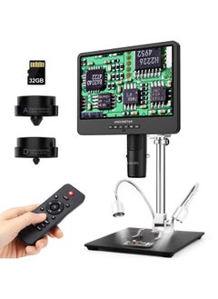 Buy AD249S-M 10.1 Inch HDMI Digital Microscope 2000x for Adults, 3 Lens 2160P UHD Video Record, Soldering Microscope, Coin Microscope, Biological Microscope Kit with 32G Card, Windows Compatible in UAE