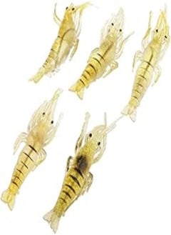 اشتري Pack of 5 Soft Plastic Shrimp Worm Fishing Lures Hook Artificial Baits Saltwater Fishing Tackle في مصر