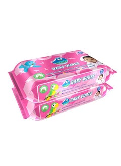 Buy Baby Wipes With Aloe Veravitamin E & Mild Fragrance For Baby'S Sensitive Skin (Pack Of 2 (144 Wipes)) in UAE