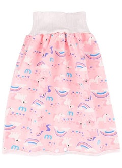 اشتري Unicorn Diaper Skirt Short, 2 in 1 for Kids, Diaper Skirt Potty Training for Toddlers, Anti Bed-Wetting Washable Reusable Cotton Bamboo Fiber Waterproof Bed Clothes, for 0-4 Year Old Baby Girls Boys في الامارات