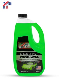 اشتري X-PRO Speed Shine Wash & Wax - 2L, High-Foaming Car Cleaner and Wax - Protects and Shines in One Step, Made in USA في السعودية