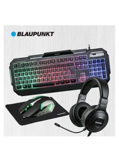 Buy Wired Keyboard and Mouse Gaming Combo with Headphone and Mouse Pad in UAE