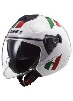 اشتري LS2 TWISTER II COMBO OF573 HELMET WHITE GREEN RED LARGE SIZE في الامارات