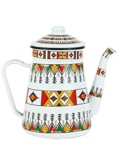 Buy Enamel coffee hand brewing pot Crane mouth pot white in Saudi Arabia