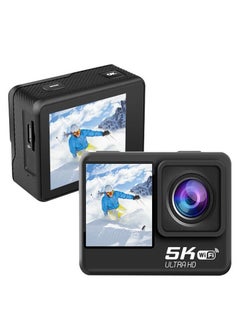 اشتري 5K WiFi Action Camera بزاوية عريضة 170 درجة ، وكاميرا حركة مضادة للاهتزاز مقاومة للماء تعمل بالتحكم عن بعد مع جهاز تحكم عن بعد وملحقات في الامارات