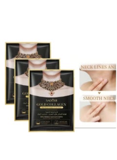 Buy 3 pieces of gold and collagen mask to tighten and whiten sagging neck in Saudi Arabia