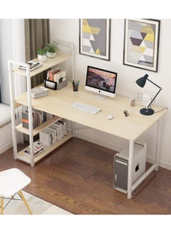 Buy Home Office Computer Desk with Bookshelf Modern Simple Study Table 110x60x111cm in Saudi Arabia