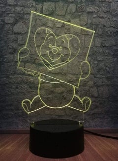 Buy 3D Illusion Lamp LED Multicolor Night Light Christmas Gift Atmosphere Cartoon Animal Honey Winnie Bear Table Lamp Bulb Bedroom Decor Mood Kid Toys in UAE