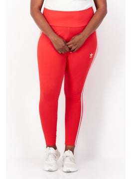 Buy Women Plus Size High Rise Training Tight, Red/White in UAE