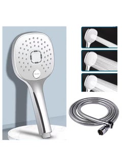 Buy High Pressure Shower Head with Hose 3 Modes Handheld Shower Head Large Panel Shower Head Modern Square Handheld Shower Head in UAE