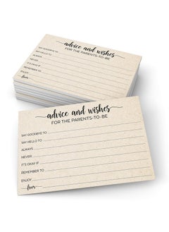 اشتري Advice And Wishes For The Parentstobe Cards Tan 4X6 Made In Usa Fun Simple Cute Baby Shower Advice Game For Mom Dad To Be 50 Cards في الامارات