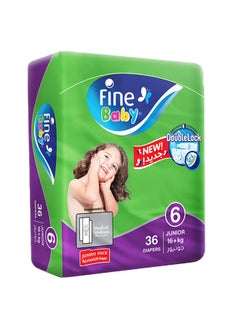 اشتري Fine Baby Diapers, Size 6, Junior 16+ Kg, Jumbo Pack, 36 Diapers في السعودية