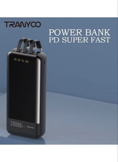 Buy 20000mAh Power Bank 3 IN 1 Line With LED Digital Display Black in UAE