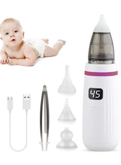 Buy Electric Nasal Aspirator , Rechargeable Nose Sucker , Booger Sucker for Baby with 3 Silicone Heads & 5-Gear Adjustable Suction for Newborns, Toddlers, Infant in UAE