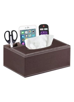 اشتري VIO PU Leather Multifunctional Tissue, Remote Control Caddy and Stationery Holder, Table, Desk Napkin Dispenser Orgnaizer Storage Box for Home, Office, Bathroom, Bedroom, Living Room (Coffee Plain) في الامارات