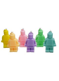 Buy Robot-Shaped Scented Candle Set - 6 Vibrant Colors - White Peach, Lime Basil, Lavender - Creative Home Decor Accent for Aromatherapy Ambiance - Gift Idea in UAE