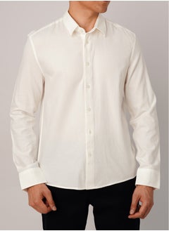 Buy Men’s Winter Shirt Long Sleeves Collared Neck – Bright White in UAE