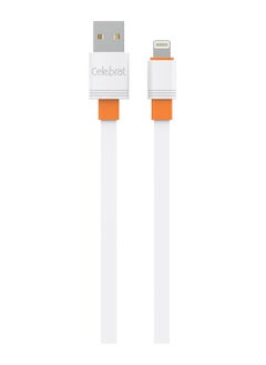 Buy Celebrat CB-33 Portable USB To Lightning Fast Charge And Data Transmission Cable With Flat wire Design And Practical Fits Iphone 3A /480mbps /1M - White in Egypt