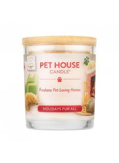 اشتري One Fur All, Pet House Candle - 100% Plant-Based Wax Candle - Pet Odor Eliminator for Home - Non-Toxic and Eco-Friendly Air Freshening Scented Candles - (Pack of 1, Holidays Fur All) في الامارات