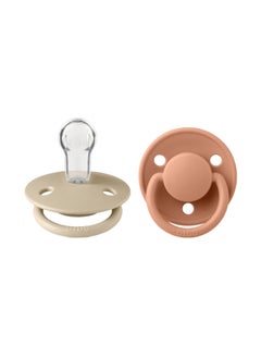 Buy Pack of 2 De Lux Soother Bpa Free Soothie Pacifier, Round Nipple. Silicone, Onesize 0 To 36 Months , Vanilla And Peach in Saudi Arabia