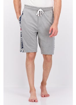 اشتري Men Brand Logo Drawstring Pajama Shorts, Grey Combo في الامارات