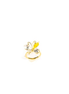 Buy Stainless Steel Ring Golden with Zirconic Butterfly Size 6 in Egypt