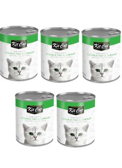 Buy Kit Cat Wild Caught Double Fish And Shrimp Cat Wet Food 5X400g in UAE