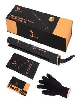 Buy JUICY PREMIER  2-in-1 straightener and curling iron | Ceramic Hair with Tourmaline and Negative Ions Technology | Adjustable Temperatures up to 450F | with Extra Heat Protection Glove in Saudi Arabia