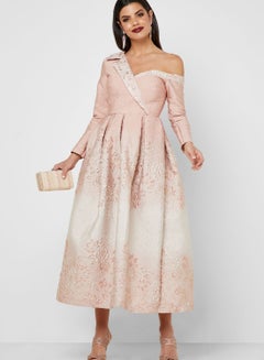 Buy One Shoulder Jacquard Dress in UAE