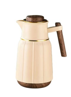Buy Vacuum Flask For Tea And Coffee 1 Light Brown/Dark Wooden in Saudi Arabia