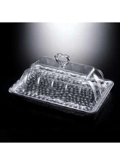 Buy Acrylic Rectangular Serving Set - Silver in UAE