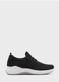 Buy Knitted Lace Up Comfort Sneakers in UAE