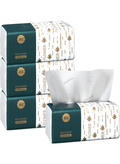 Buy Facial Tissue, Toilet Paper Disposable Napkin, Native Wood Pulp Fiber 4-Ply White Facial Paper, 400 Sheets per Pack 4 Pack in Saudi Arabia