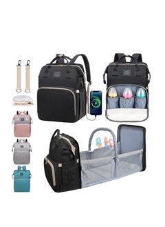 Buy Diaper Bag Backpack, Baby Bag Diaper Bag with Changing Station & Toy Bar, Baby Girl Boy Diaper Bag for Dad Mom Travel Baby Shower Gifts, Large Capacity, 900d Oxford, USB Port, wth 3 Toys in Saudi Arabia