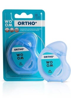 Buy Dental Floss WOOM ORTHO For Braces, Implants, Bridges Cleaning: 50 Pre-Cut Strands in UAE