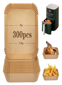 Buy 300 Pcs Air Fryer Liners, 7.9 Inch Square Disposable Parchment Paper, Oil-Proof Waterproof Non-Stick Parchment Paper for 5-7QT Air Fryer Baking Roasting Microwave in Egypt