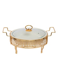 Buy Trendy/B Round Casserole, White, Gold & Clear - 26.5 cm in UAE