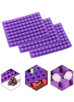 Buy 3-Piece Baking Supplies 88 Cavities Mini Round Small Cheesecake Silicone Molds for Chocolate Clover Jelly Candy Ice Mold Purple 11.42x15.16x0.8inch in Saudi Arabia