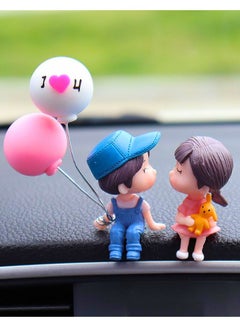 Buy 2pcs Cute Couple Shape Home Office Decorations with Balloon, Car and Office Accessories, Room Decoration in Saudi Arabia