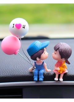 Buy 2pcs Cute Couple Shape Home Office Decorations with Balloon, Car and Office Accessories, Room Decoration in Saudi Arabia