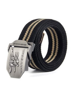 Buy NAVY SEAL Canvas Military Belt for MenBlack Stripe Black Stripe in UAE