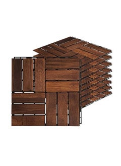 اشتري Hometaste Hardwood Interlocking Patio Deck Tiles (Pack Of 10, 12 X 12 ), Acacia Wood Deck Tiles Interlocking Outdoor, Patio Tiles Outdoor Interlocking Waterproof All Weather. في الامارات