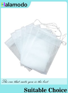 Buy 100 pcs Empty Tea Bags with String Filter Bag White in Saudi Arabia