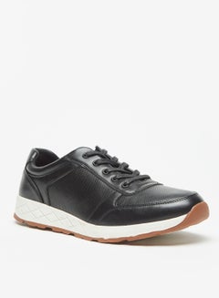 Buy Textured Lace-Up Casual Sneakers in Saudi Arabia