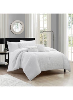 Buy Allure Slavia 7 -Piece Super King Comforter Set 260X260 Cm White in UAE